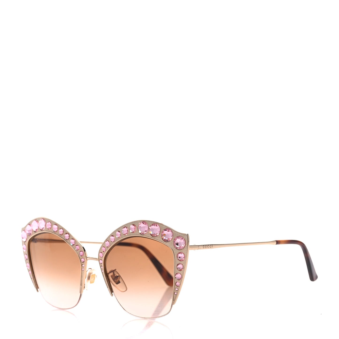 Metal Crystal Cat Eye Sunglasses GG00114S Pink