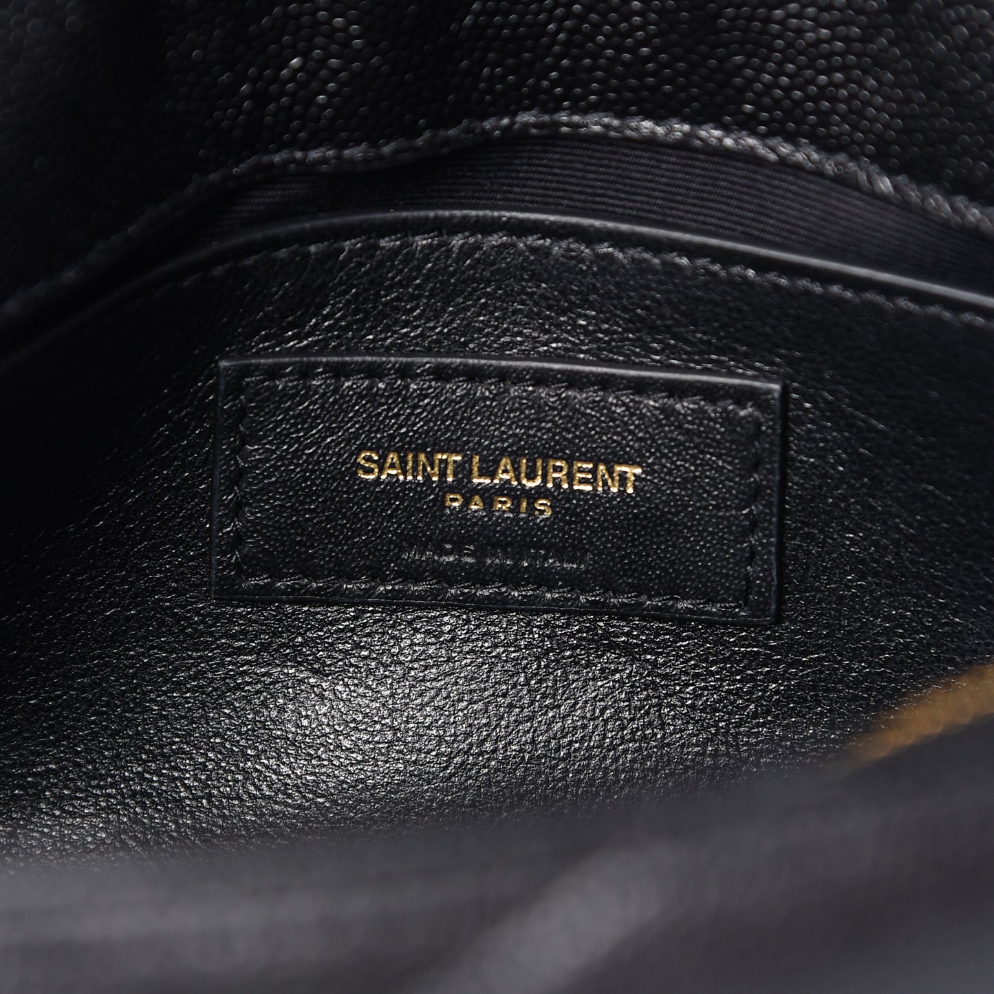 Grain de Poudre Calfskin Y Quilted Monogram Small Loulou Chain Satchel Black