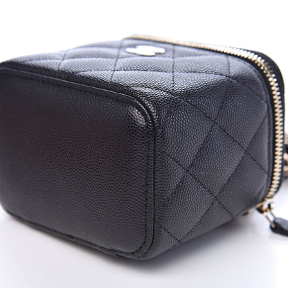 Chanel Caviar Quilted Mini Vanity Case With Chain Black 9 of 10