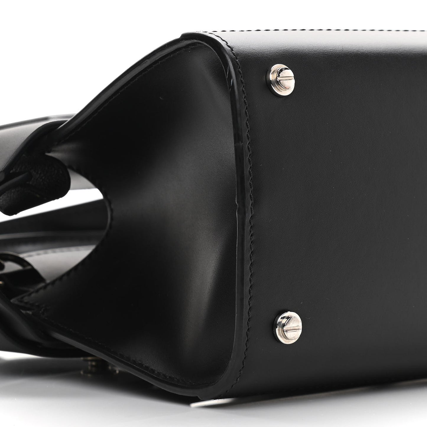 Smooth Calfskin Mini Horizon Satchel Black