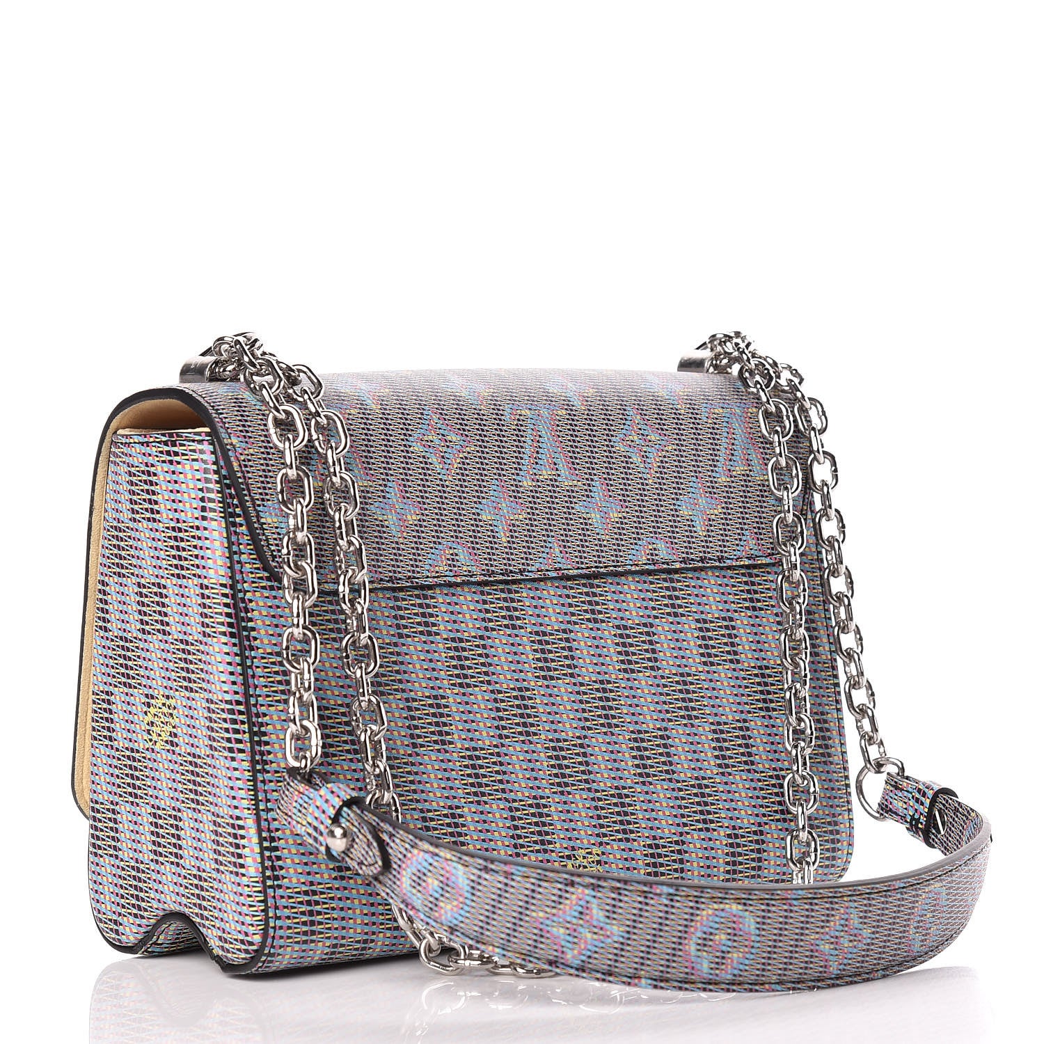 Louis Vuitton Calfskin Monogram LV Pop Twist Shoulder Bag MM Blue 3 of 10