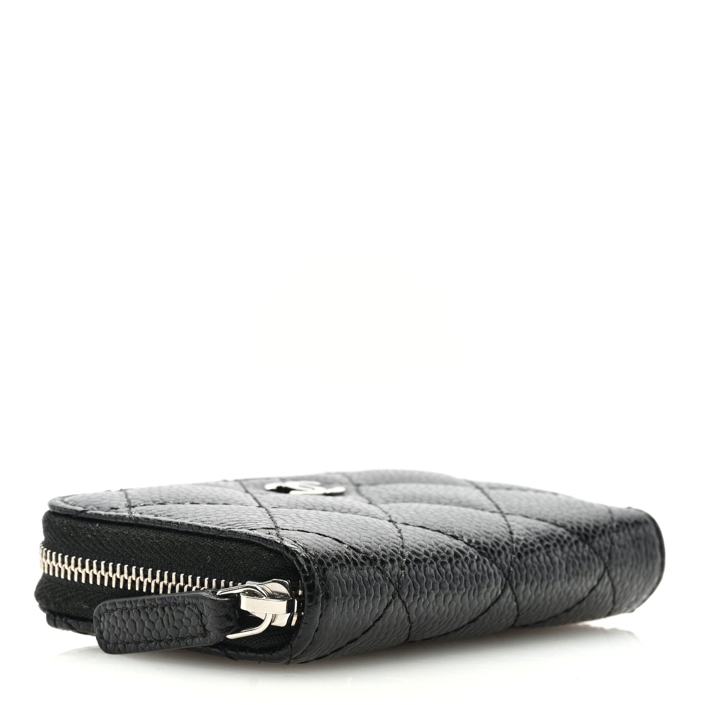 Caviar Quilted Zip Coin Purse Black