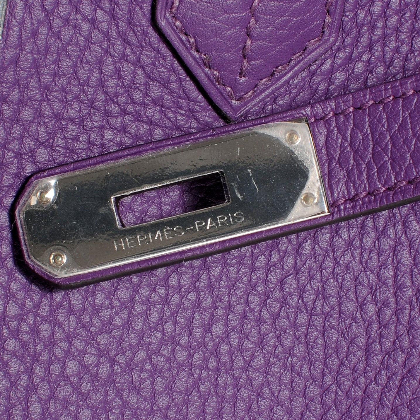Hermes Taurillon Clemence Birkin 35 Ultraviolet 9 of 10