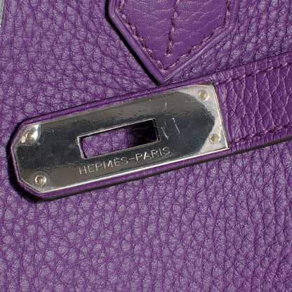 Hermes Taurillon Clemence Birkin 35 Ultraviolet 9 of 10