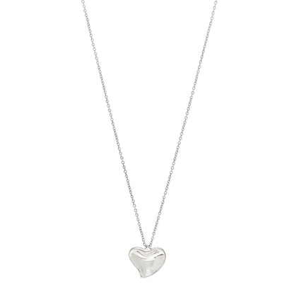 Tiffany Sterling Silver 14mm Elsa Perretti Full Heart Pendant Necklace 1 of 5