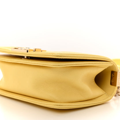 Chanel Caviar Chevron Quilted Small Boy Flap Yellow 10 of 10