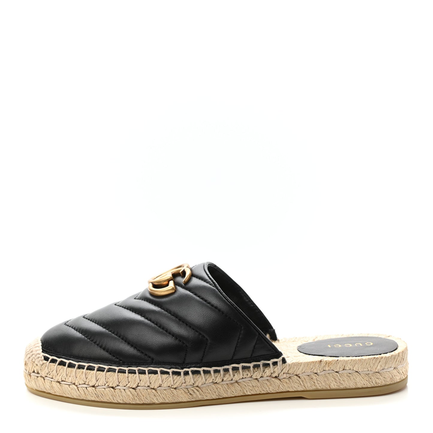 Nappa Matelasse GG Marmont Espadrille Slippers 37 Black