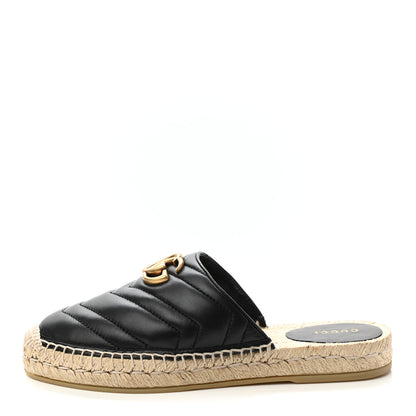 Gucci Nappa Matelasse GG Marmont Espadrille Slippers 37 Black 1 of 8