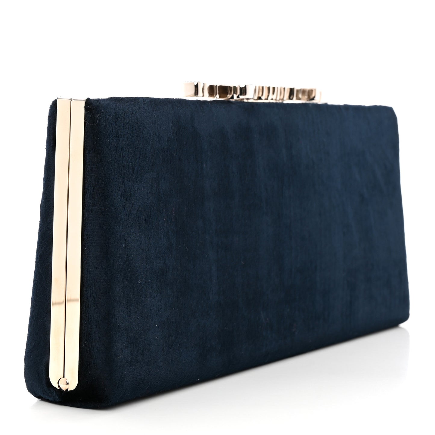 Velvet Crystal Celeste Logo Clutch Blue