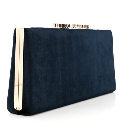 Jimmy Choo Velvet Crystal Celeste Logo Clutch Blue 3 of 7