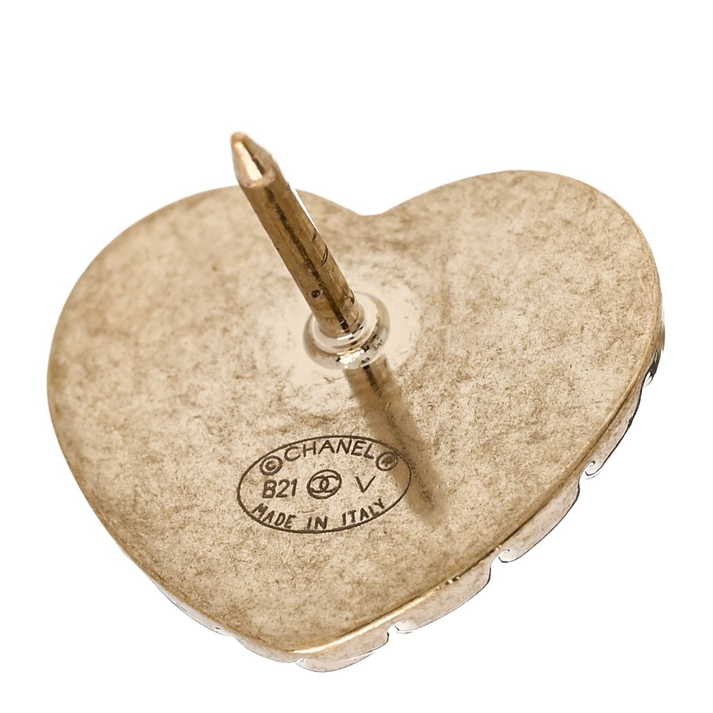 Metal Strass Crystal Quilted CC Heart Scissors Perfume Brooch Set Gold