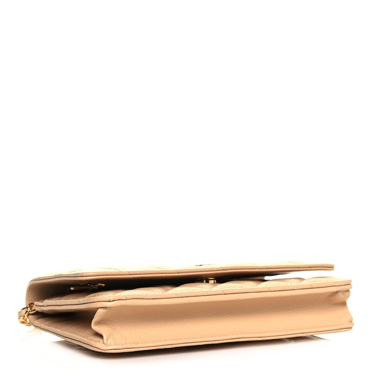 Caviar Quilted Wallet On Chain WOC Beige