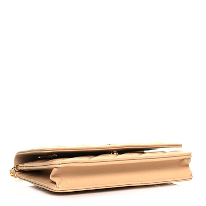 Chanel Caviar Quilted Wallet On Chain WOC Beige 4 of 16