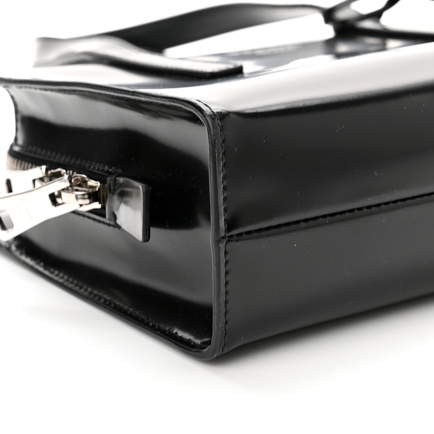 Spazzolato Mini Re-Edition 1995 Double Handle Handbag Black