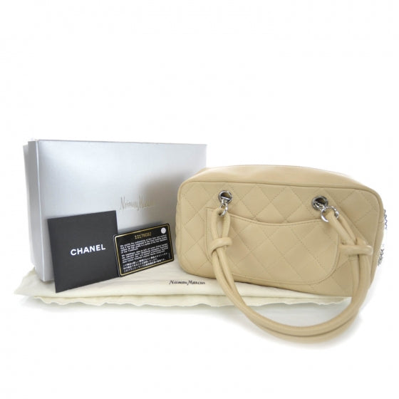 Chanel Calfskin Quilted Small Cambon Bowler Beige 3 of 12