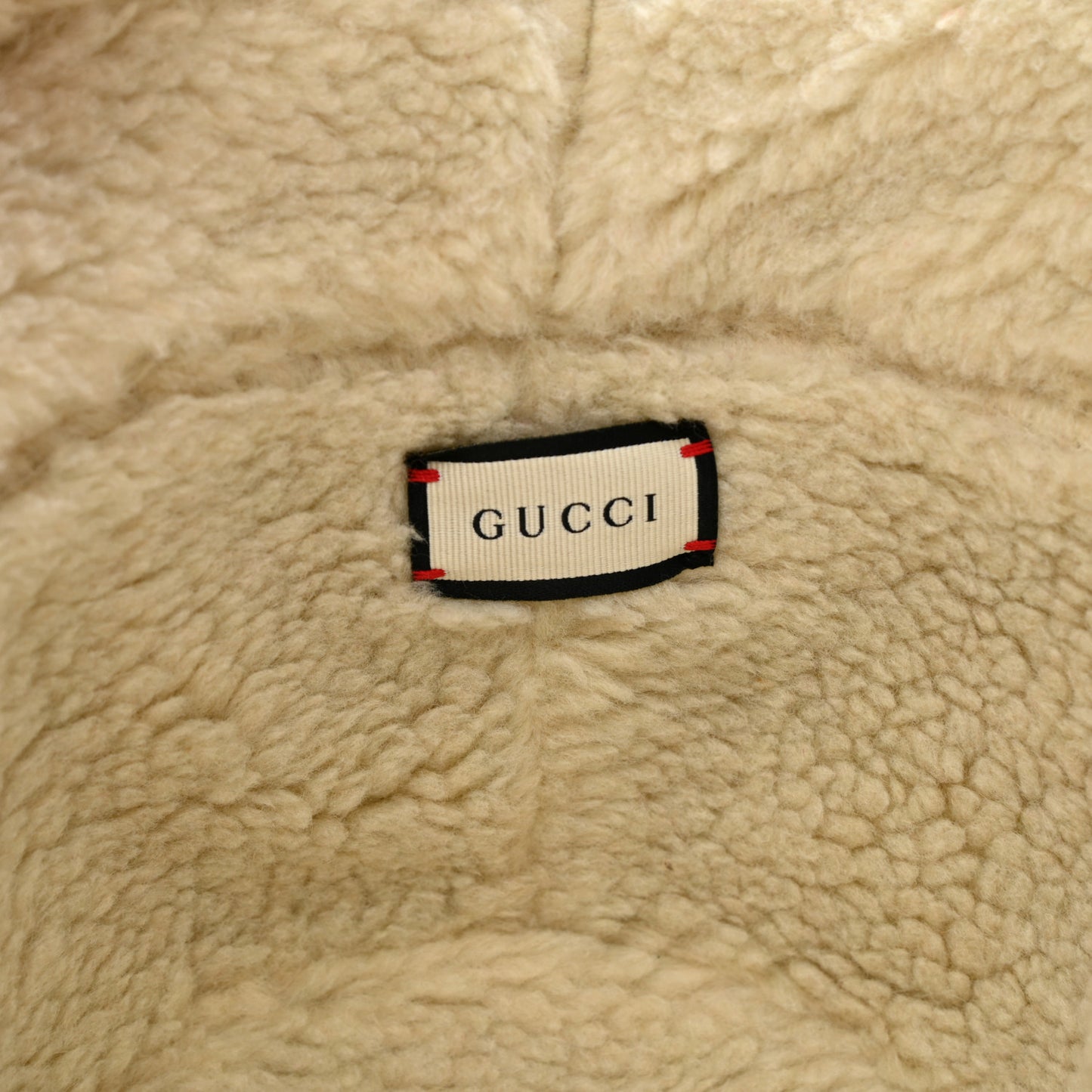 Covered Wool GG Monogram Bucket Hat M Roseate White