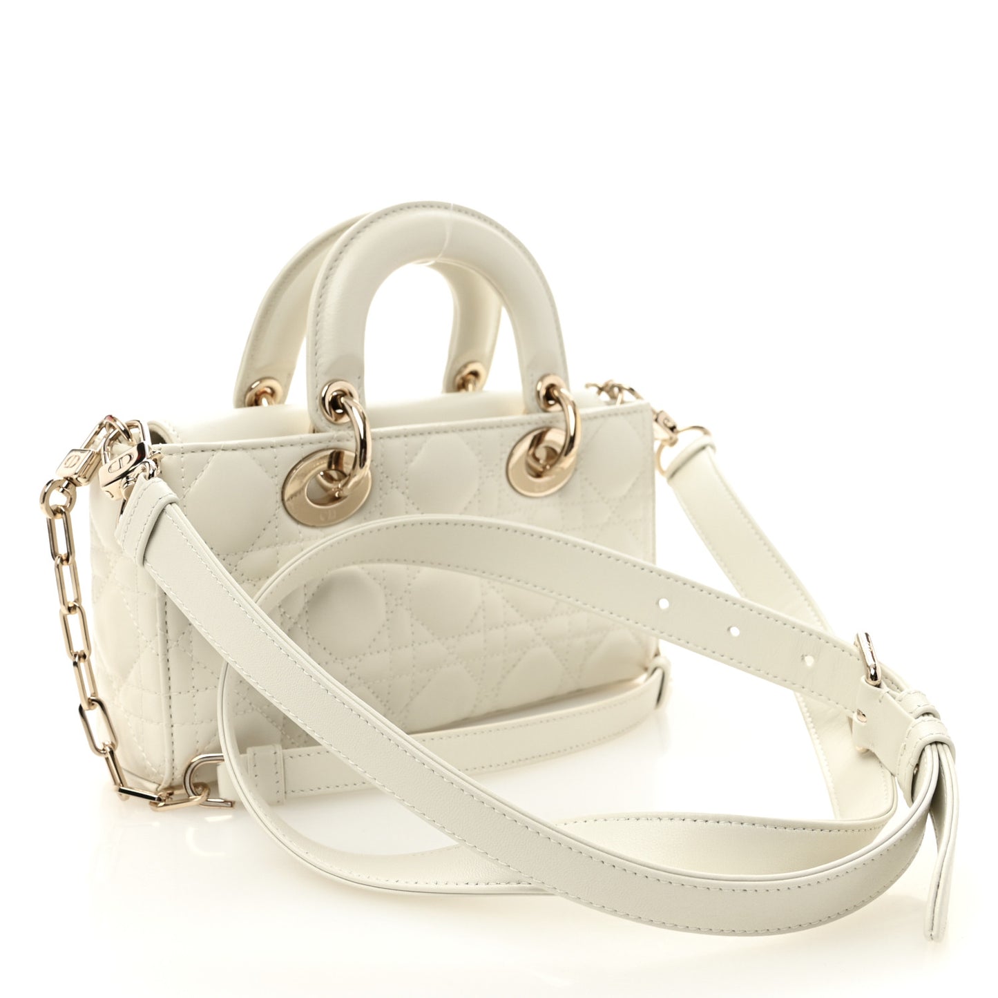 Lambskin Cannage Small Lady D-Joy Latte