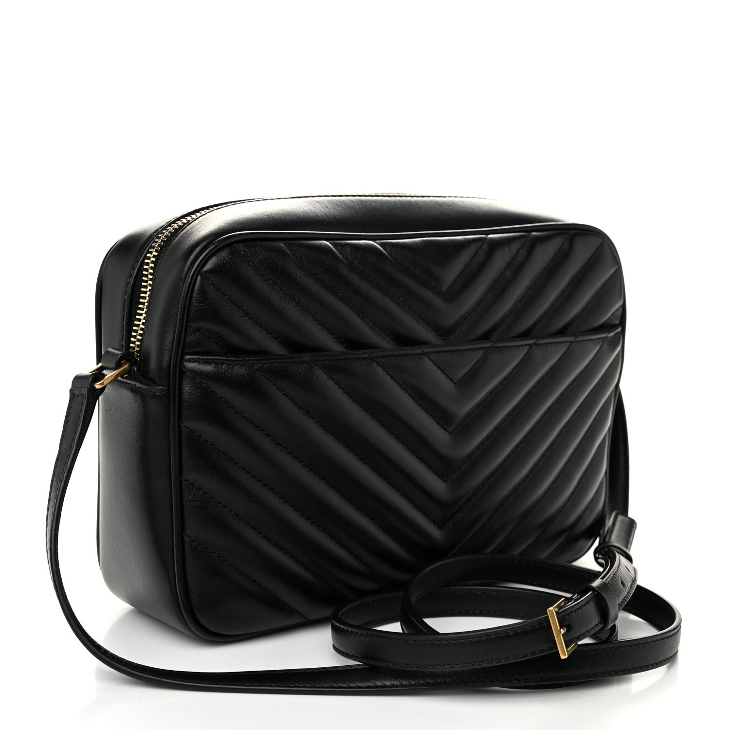 Saint Laurent Calfskin Matelasse Monogram Lou Camera Bag Black 3 of 10