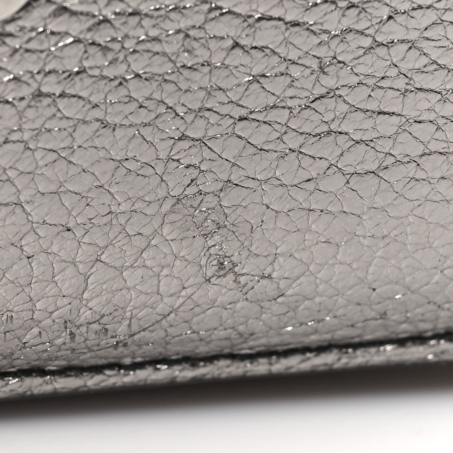 Alexander McQueen Metallic Calfskin Skull Short Flap Wallet Silver 9 of 9