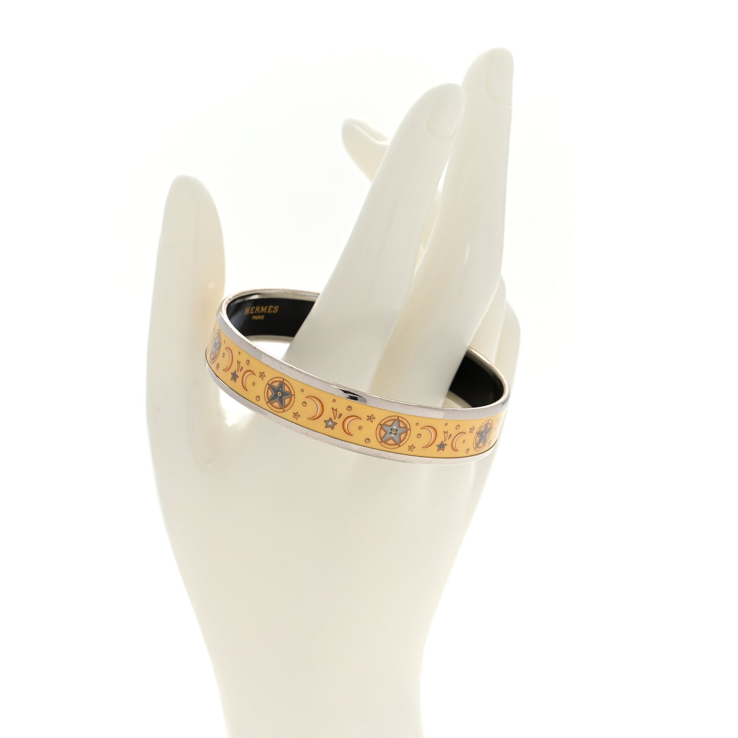 Enamel Printed Medium Moon Stars Bracelet 65 Yellow