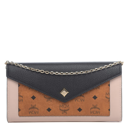 MCM Visetos Large Love Letter Crossbody Wallet Cognac Black 1 of 9
