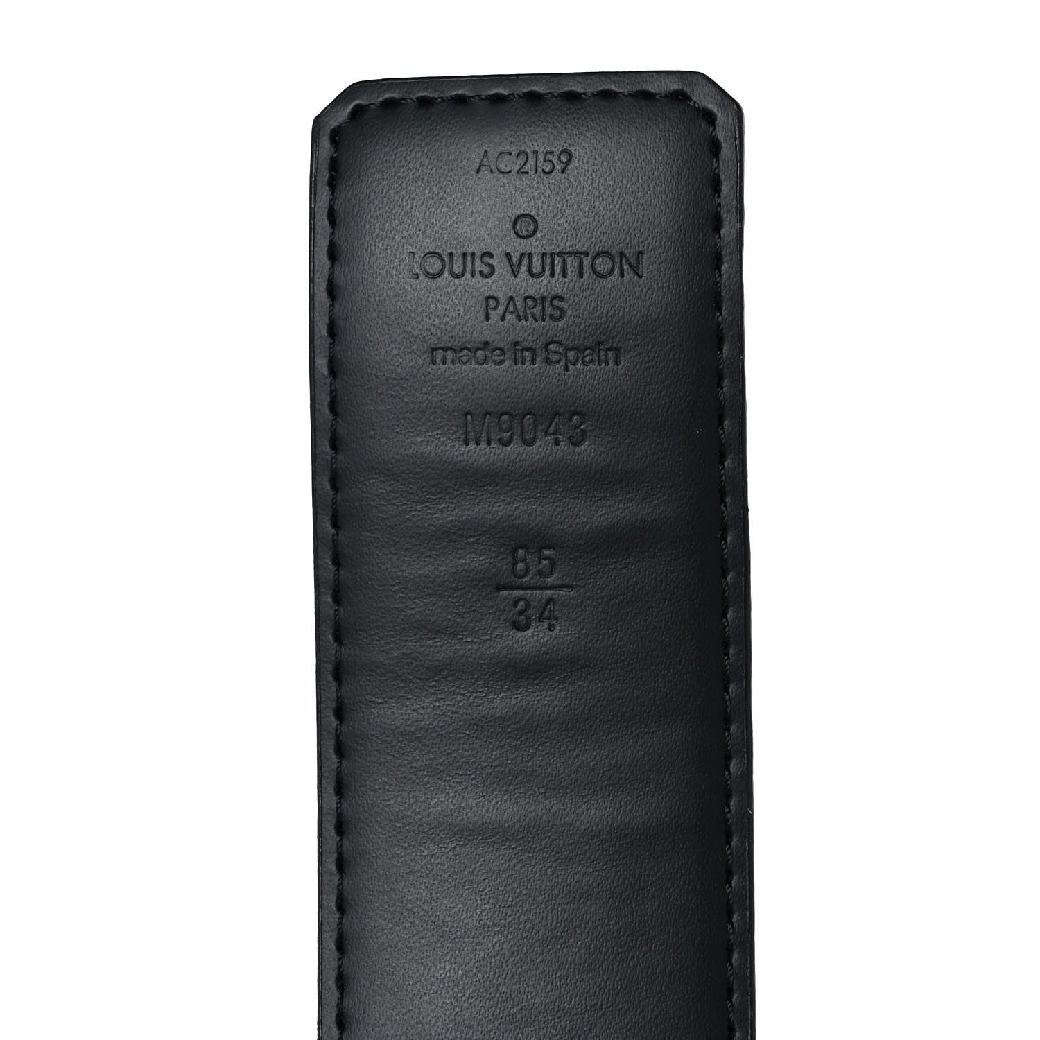 Louis Vuitton Monogram Eclipse Taigarama 40mm LV Initiales Reversible Belt 85 34 Black 3 of 6