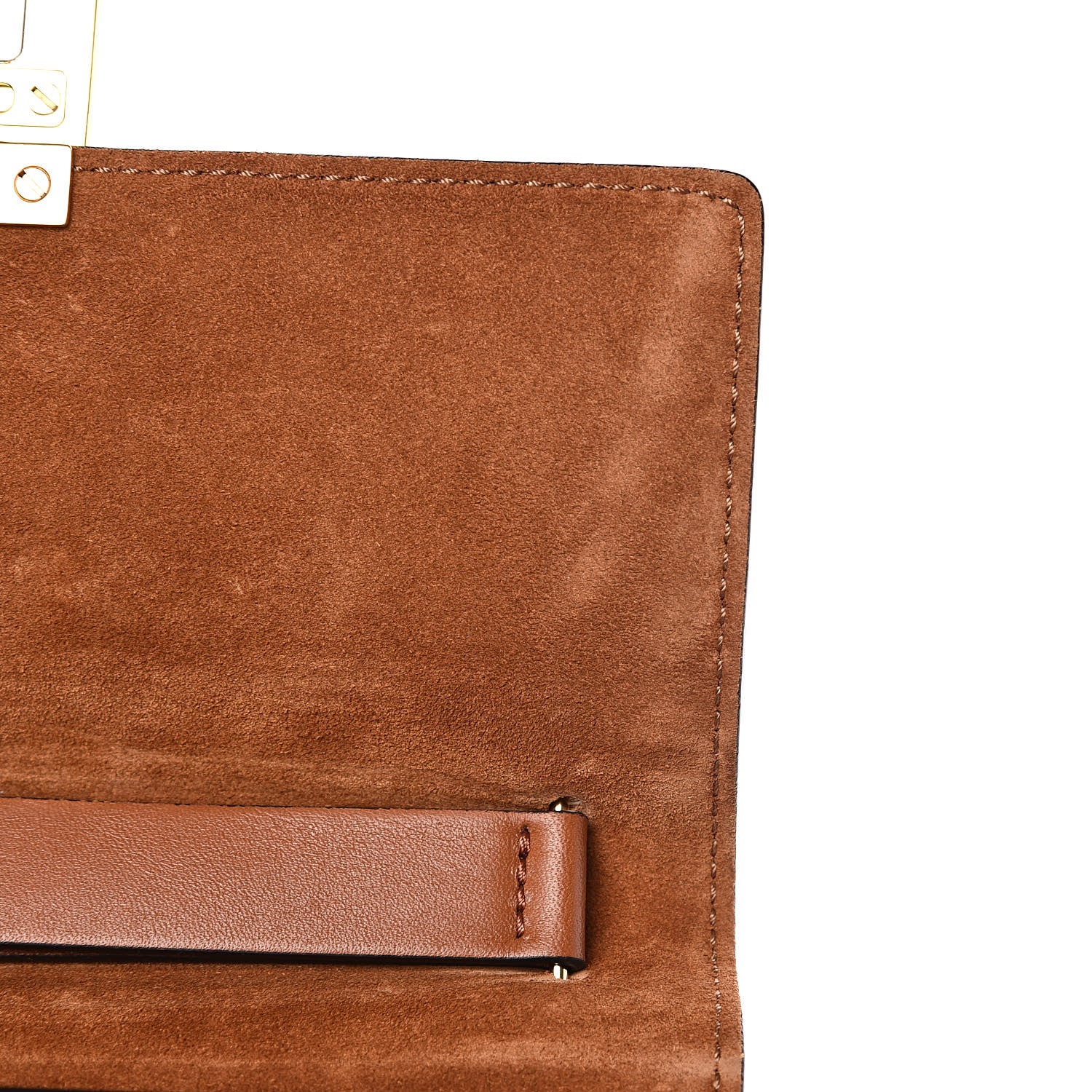 Chloe Suede Smooth Calfskin Studded Drew Shoulder Bag Caramel 11 of 11