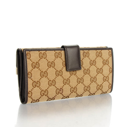 Gucci Monogram Margaux Calfskin Dice Continental Wallet Beige Ebony Dark Brown 3 of 7