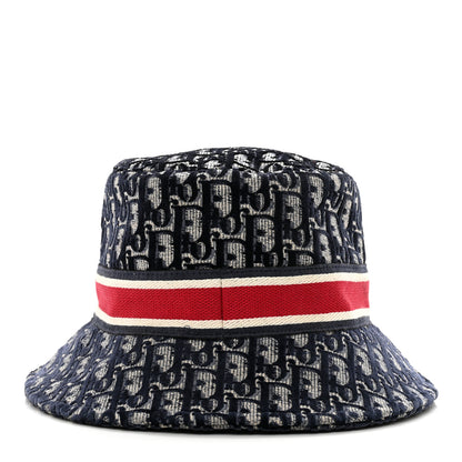 Christian Dior Velvet Oblique Large Brim Bucket Hat 57 Bleu Red 4 of 8