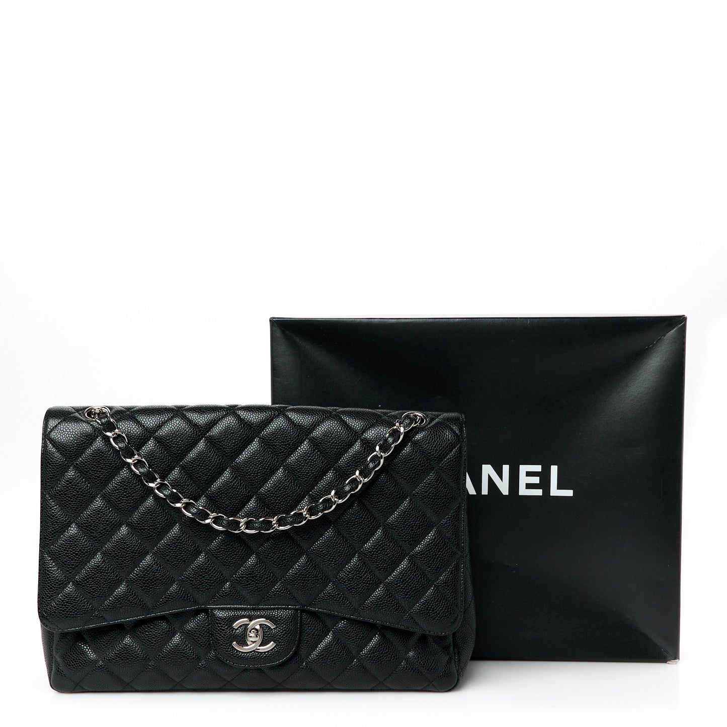 Caviar Quilted Maxi Single Flap Black