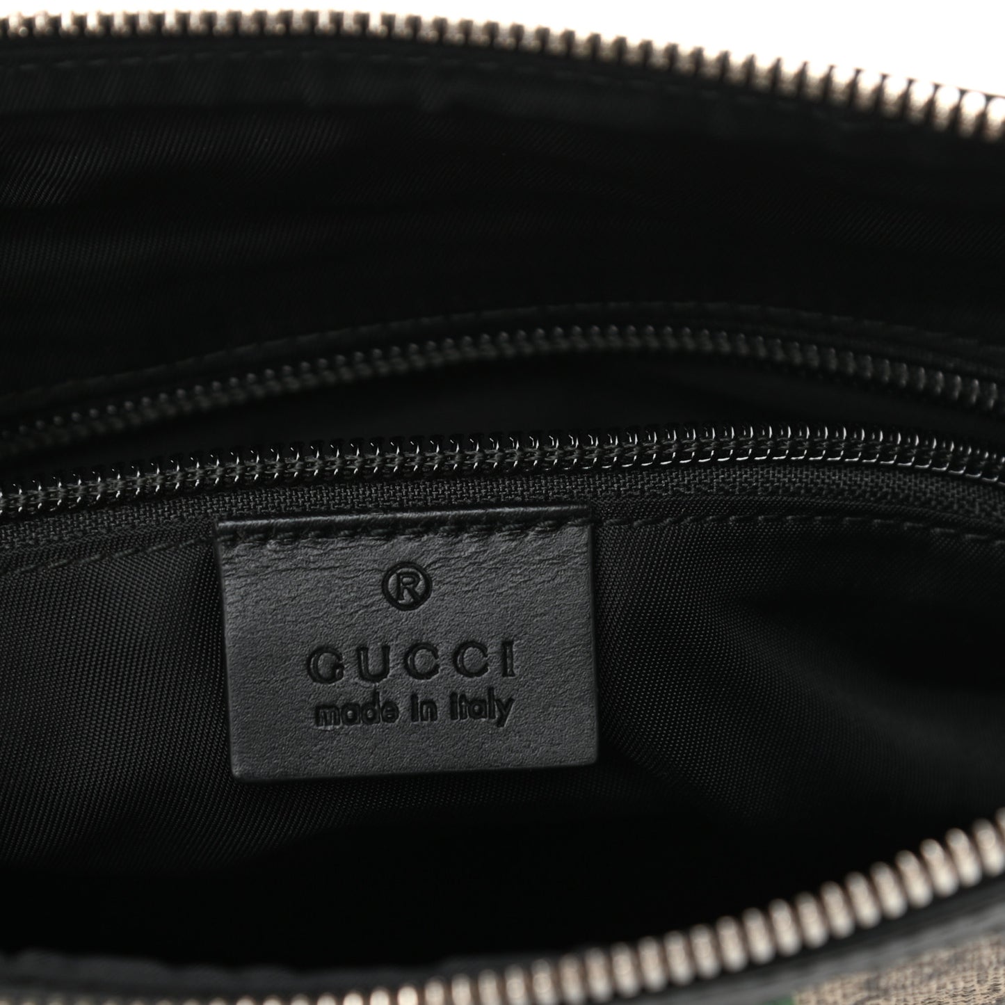GG Supreme Monogram Web Messenger Bag Black