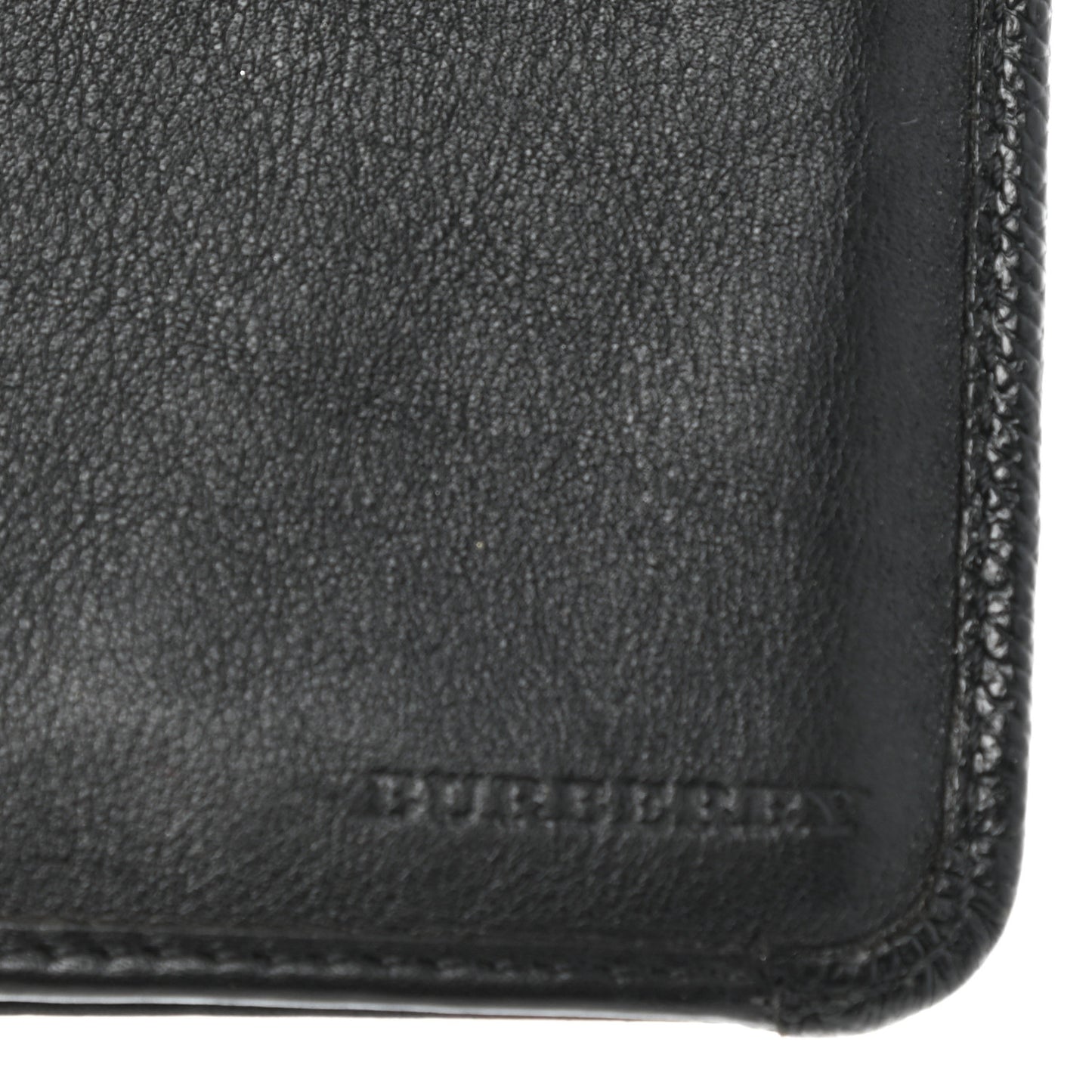 London Grainy Check Embossed Long Wallet Black