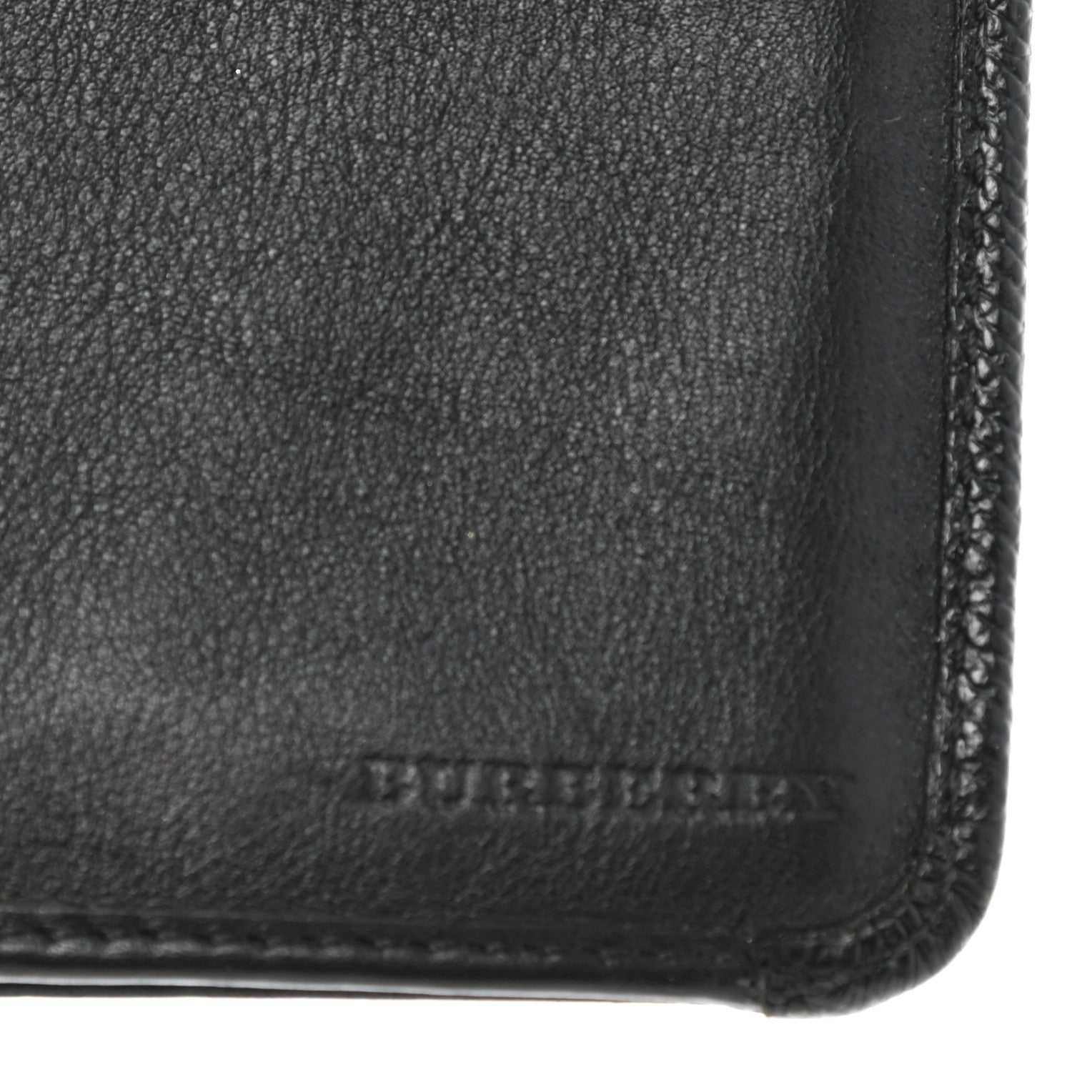 Burberry London Grainy Check Embossed Long Wallet Black 6 of 7