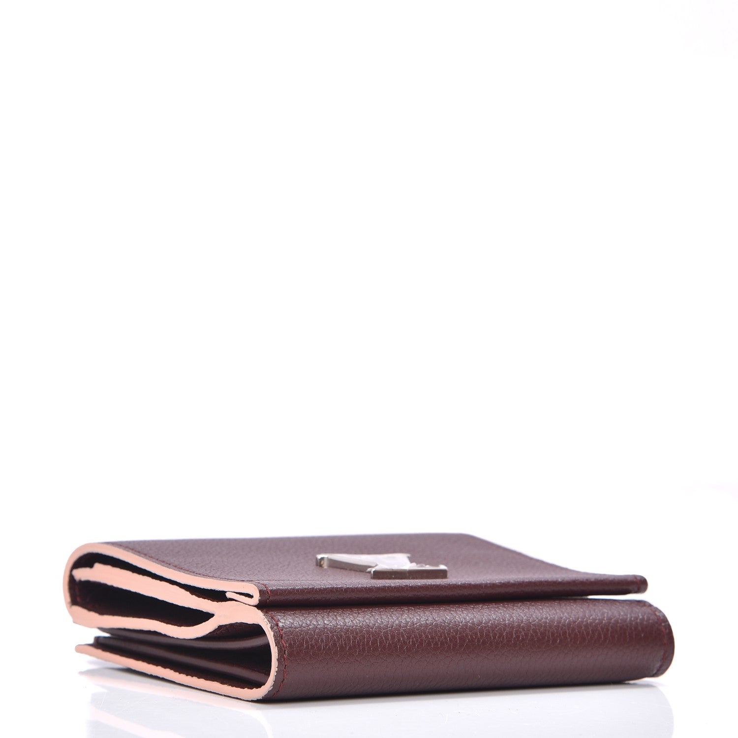 Louis Vuitton Calfskin LockMe II Compact Wallet Prune 4 of 9