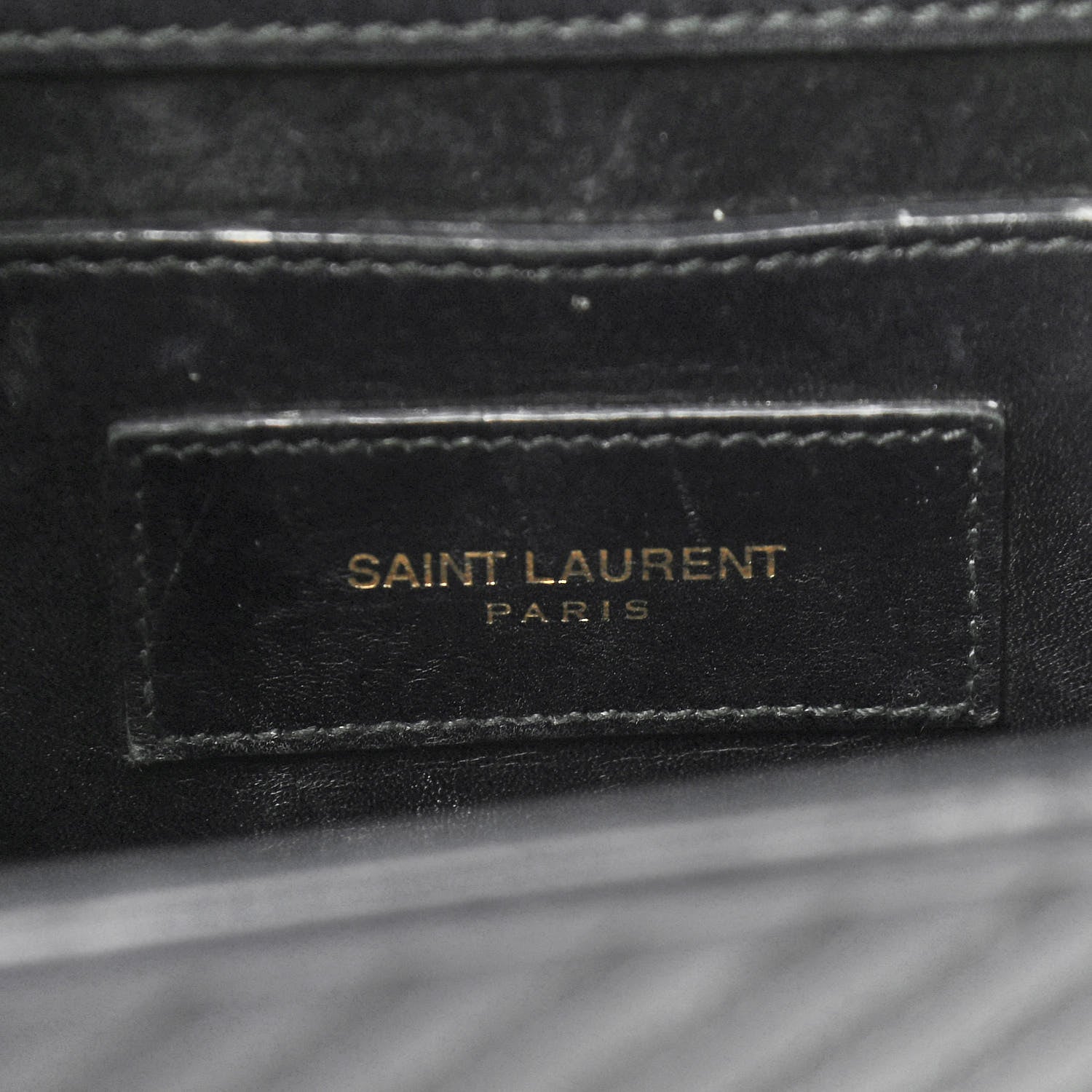 Saint Laurent Calfskin Patterned Small Cassandre Tassel Satchel Black 5 of 8