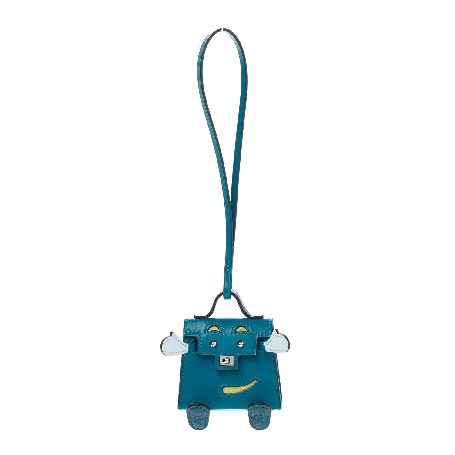 Hermes Tadelakt Chevre Mysore Kelly Quelle Idole Bag Charm Bleu Izmir Jaune Bourgeon Bleu Brume Vert Bosphore 1 of 4