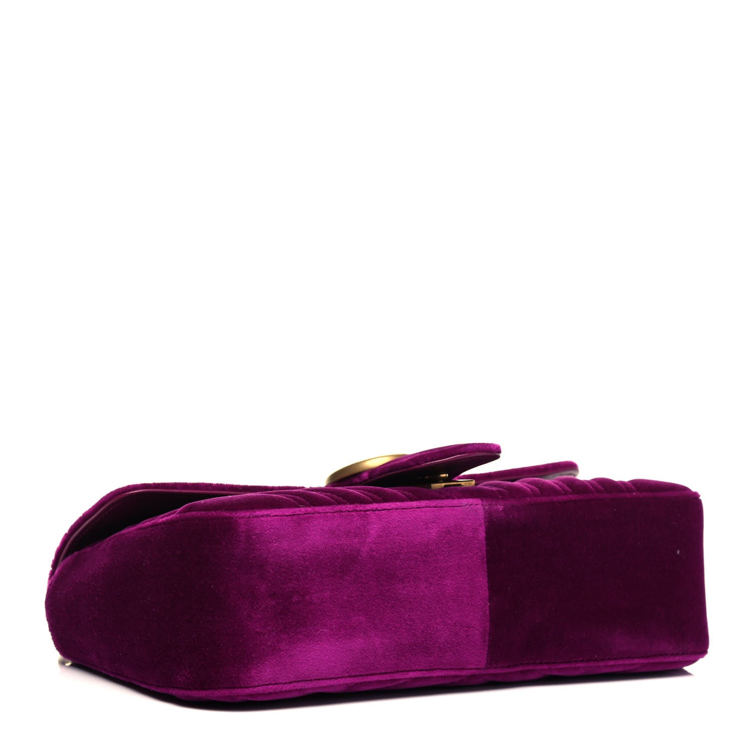 Gucci Velvet Matelasse Small GG Marmont Shoulder Bag Fuchsia Violet Cyclamen 4 of 9