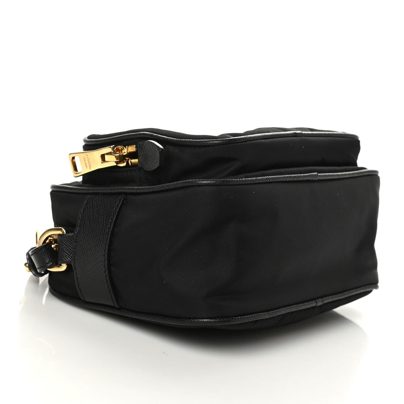 Nylon Saffiano Double Zip Camera Bag Black