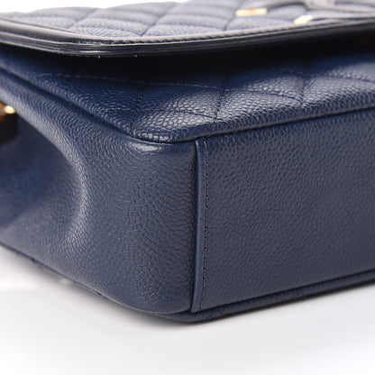Chanel Caviar Quilted Medium CC Filigree Flap Navy Black 6 of 13