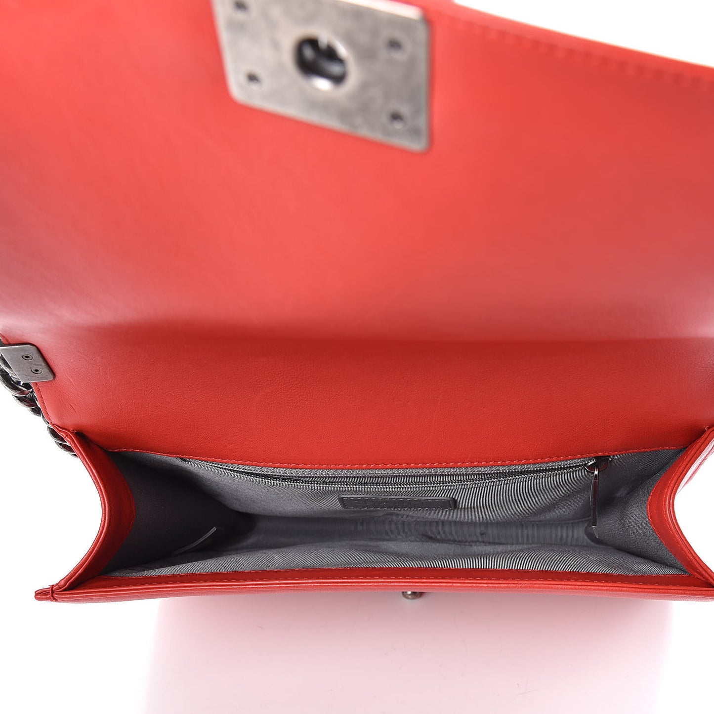 Calfskin Double Stitch New Medium Boy Flap Red