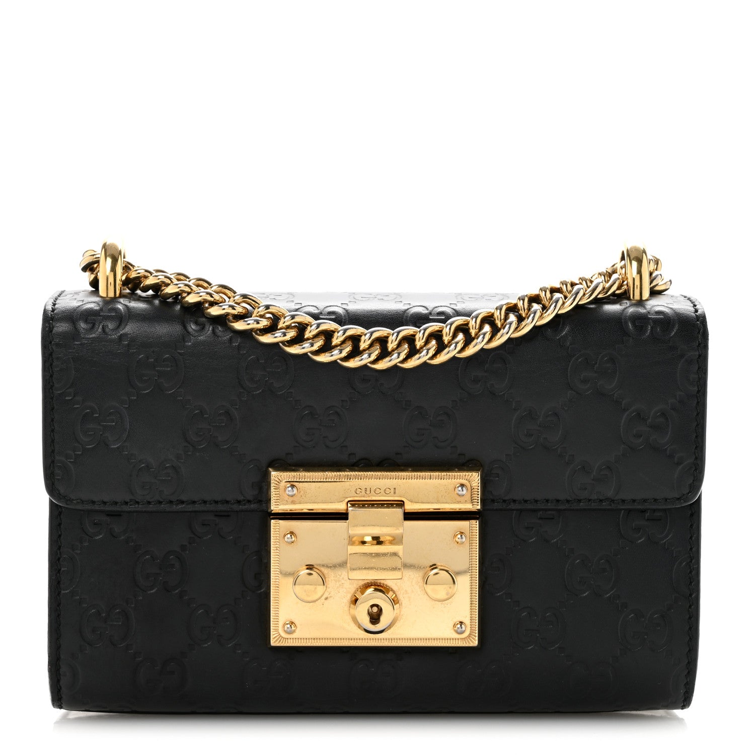 Gucci Guccissima Small Padlock Shoulder Bag Black 1 of 14