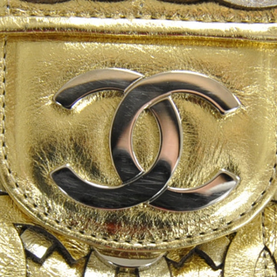 Chanel Calfskin Crackled CC Mix Flap Metallic 11 of 11