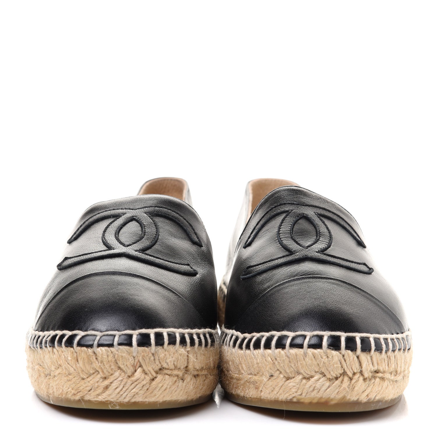 Chanel Lambskin CC Espadrilles 36 Black 2 of 10