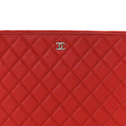 Chanel Caviar Quilted Large Cosmetic Case Red 8 of 8