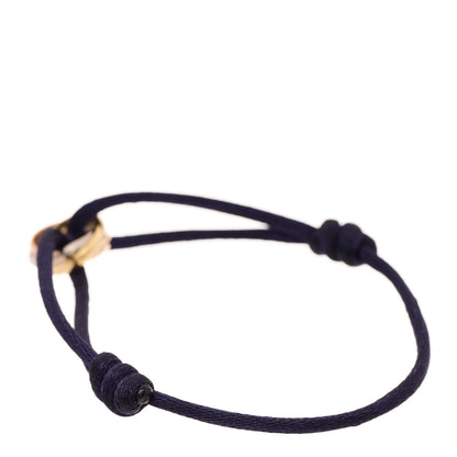 Cartier 18K White Gold Ceramic Trinity Adjustable Cord Bracelet Navy 3 of 5