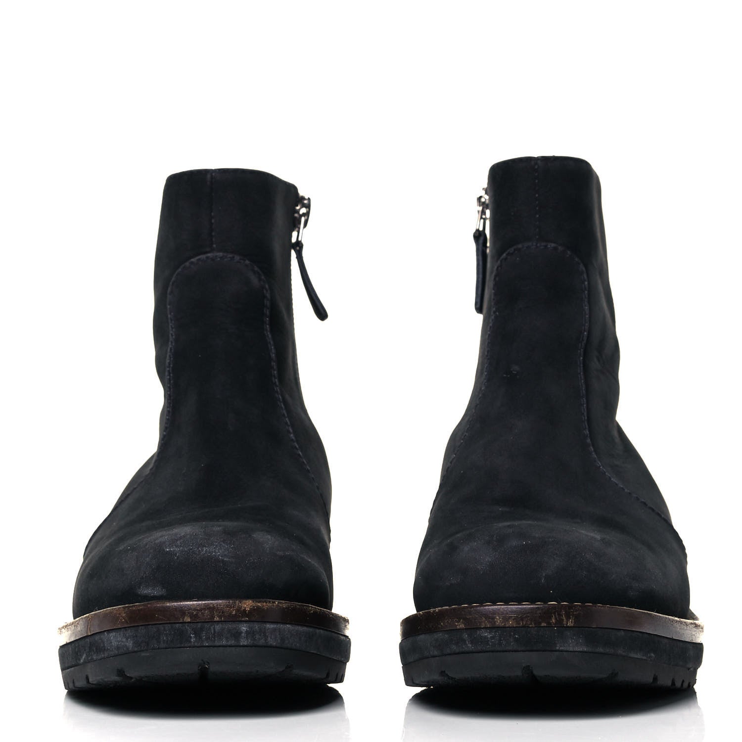 Chanel Suede Calfskin CC Short Boots 36.5 Bleu Fonce 2 of 8