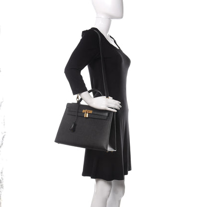 Hermes Epsom Kelly Sellier 32 Black 2 of 12