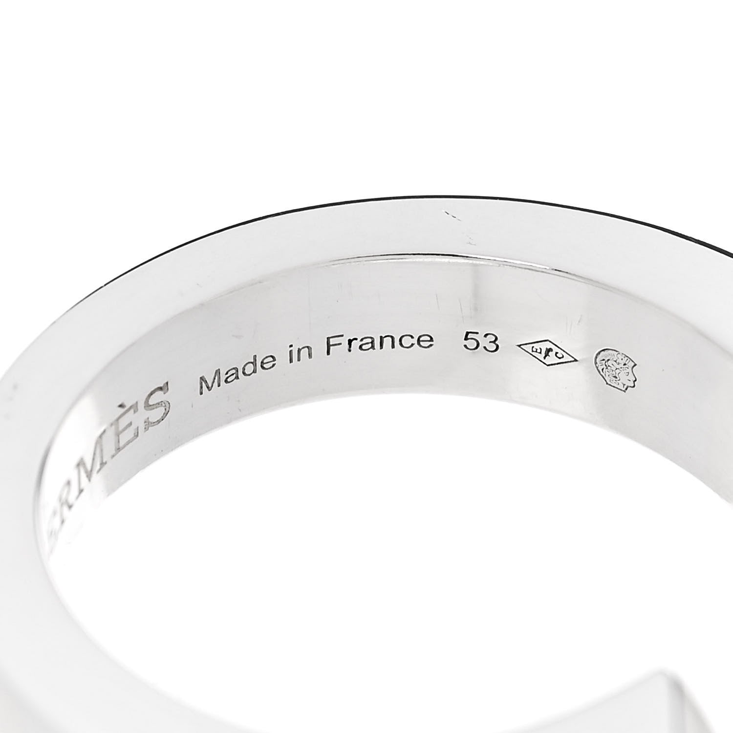 Hermes Sterling Silver Large Clou de Forge Ring 53 6.5 5 of 6