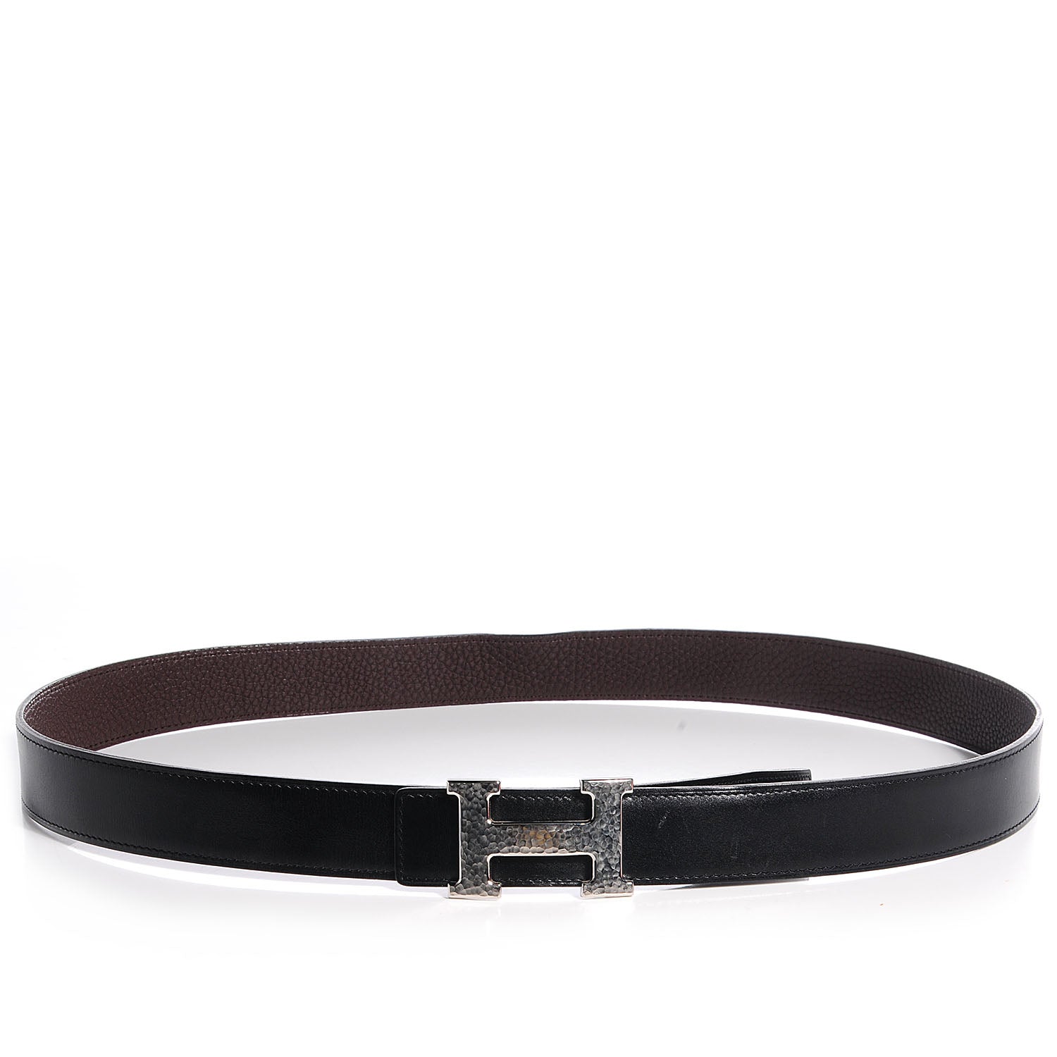 Hermes Box Togo Reversible Martelee Constance 40mm H Belt 100 Noir Chocolate 3 of 13