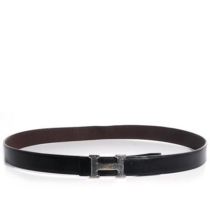 Hermes Box Togo Reversible Martelee Constance 40mm H Belt 100 Noir Chocolate 3 of 13